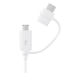 Original Samsung EP-DG930DW 2-i-1 USB kabel USB-C/MicroUSB 1 m - Hvid