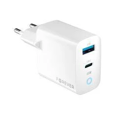 Forever 45W GaN / PD Dual HURTIG oplader / adapter – 1x USB-c / 1x USB-A