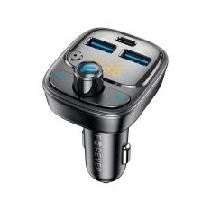 Bluetooth FM-transmitter til bil - 2xUSB-A 1/ x USB-C, PD 30W - Sort