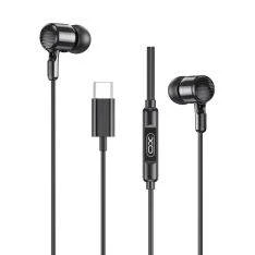 XO høretelefoner med USB-C kabel / med mikrofon & kontrolpanel - Sort