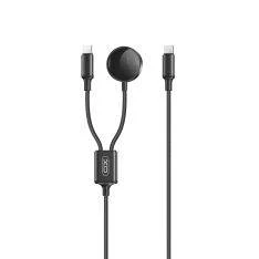 XO 2-i-1 USB-C trådløs oplader til Apple Watch - Sort