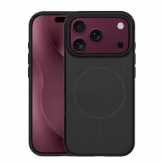 iPhone 17 Pro / 18 Pro - Slim magnetisk silikone Hybrid cover - Sort