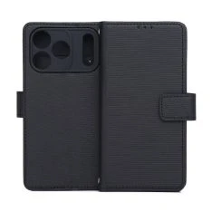 iPhone 17 Pro / 18 Pro - Slim læder cover med magnetisk lukning - Sort