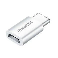 Original Huawei mikroUSB til USB-C adapter - Hvid