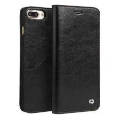 iPhone 8/7 /Iphone SE 2020 / Iphone SE 3 2022 - QIALINO Business ægte læder cover / plung - Sort