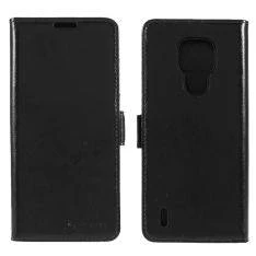 Motorola E7 - AZMARO ægte læder cover / pung - Sort