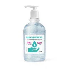 Antibakteriel Hånddesinfektionsgel 250 ml, 60% med pumpe