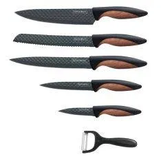 Royalty Line DC5 Knivsæt i 6 dele - Non-Stick marmor belægning - Sort/Guld