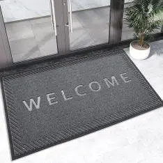 Welcome Dørmåtte 90 x 60 cm Grå/Sort