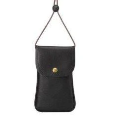 Universal læder Taske / pouch med Rem - Sort