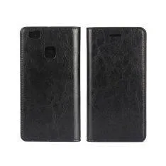 Huawei P9 Lite - Ægte Læder cover / pung - Sort
