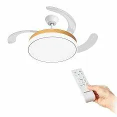 Loftsventilator med LED-lys og 4 foldbare vinger Ø49,5-104 cm - Inkl. fjernbetjening