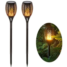 Udendørs LED lampe m/solceller - Vandtæt - 2stk