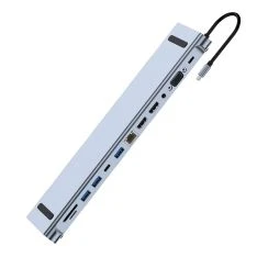 USB-C HUB 12-I-1 dock - 4K@30Hz / USB 3.0 / USB-C / VGA / SD/TF
