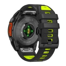  Garmin Fenix 8/7 47mm - Silikone urrem 22mm med QuickRelease - Sort/lime