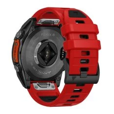  Garmin Fenix 8/7 47mm - Silikone urrem 22mm med QuickRelease - Rød/sort