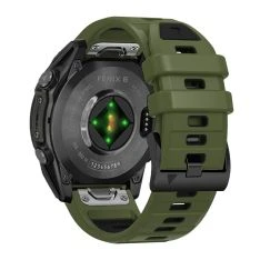  Garmin Fenix 8/7 47mm - Silikone urrem 22mm med QuickRelease - Militærgrøn/sort