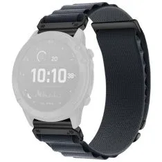 Garmin Fenix 8 47mm - Urrem i nylon tekstil 22mm med Quick Release - Mørkegrå