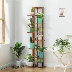 Reol i Bambus med 7 Hylder - Str. 45x22x145cm