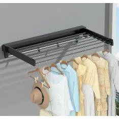 RACK - vægophængt tørrestativ i aluminium 80 x 40cm - Sort