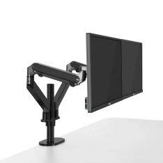 WERGON - Move - Justerbar Dual Desktop holder til to skærme med Gaspatron - Monitor skærme Max 27" - Sort