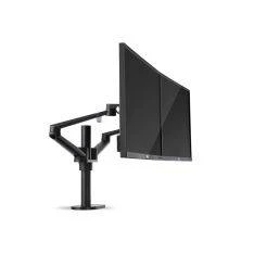 WERGON - Titan - Justerbar Dual LCD / Monitor skærm holder/arm - Deskholder til 2 skærme Max 32" - Sort